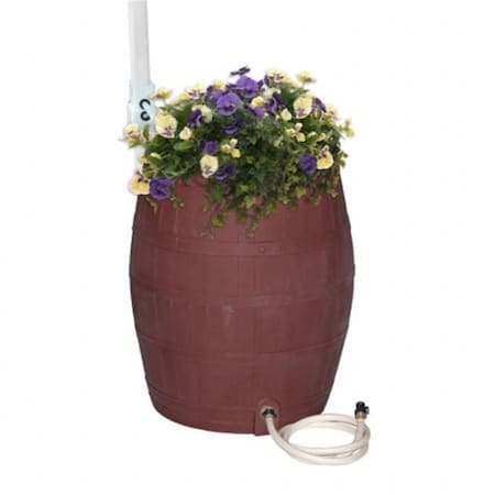 Emsco Group Whiskey Barrel Flat-Sided Rainwater Urn - Brown 2242-1